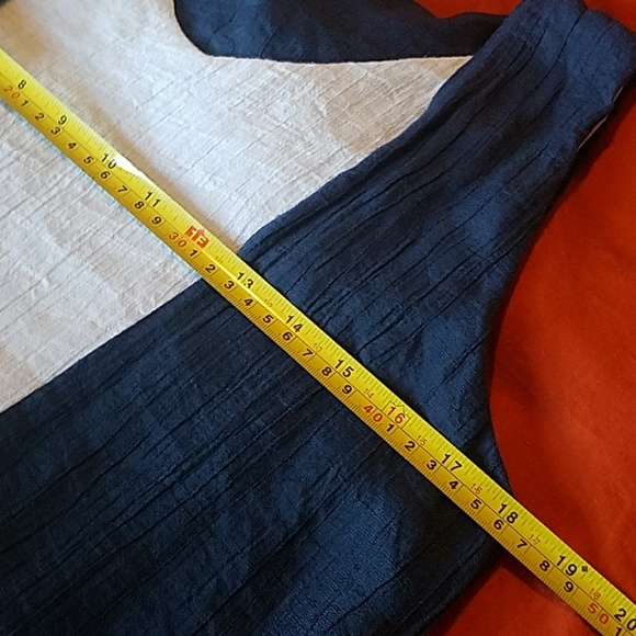 Silk Cotton Flowy Dress Navy White Small - Picture 5 of 8